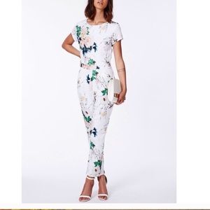 Missguided White floral Jumpsuit